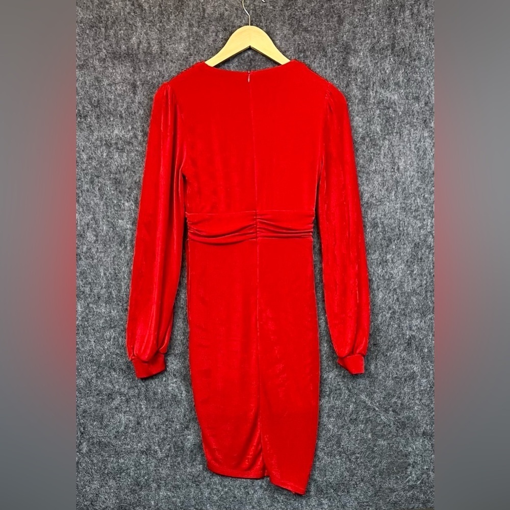 Hello Molly Vibrant Red Long Sleeve Dress Size Medium - Picture 2 of 11